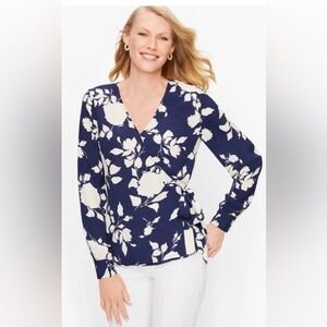 Talbots Wrap Sash Blouse - Floral Print